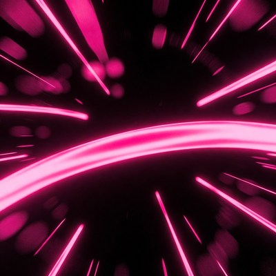 Bright pink light streaks in dark space