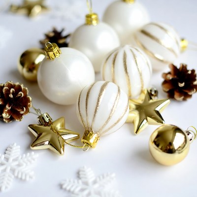 Christmas decorations on a table