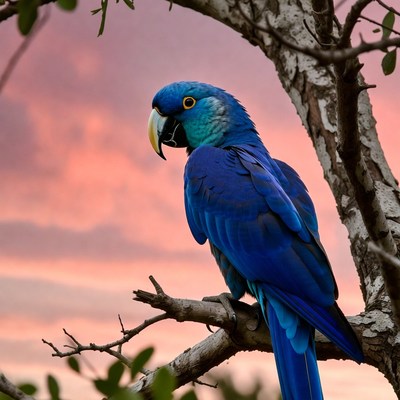 Blue bird perched during sunset