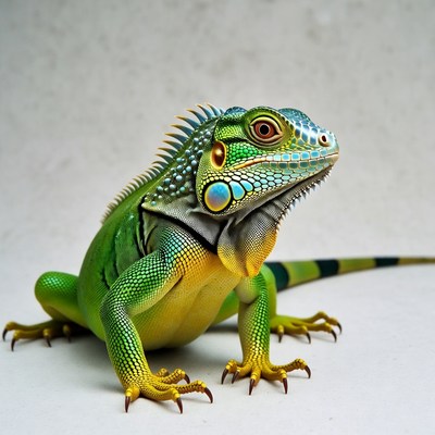 Lizard posing in studio setting