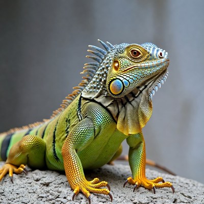 Colorful lizard on a rock