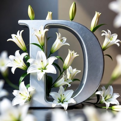 White flowers in letter d