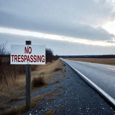 Warning sign along rural road