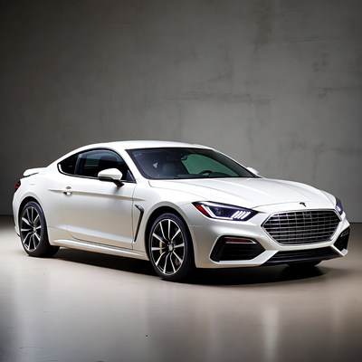 Sport coupe parked in studio setting