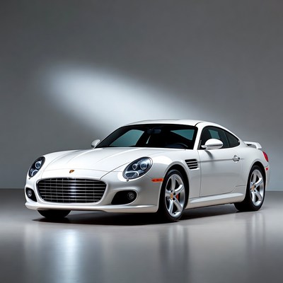 Sleek sports car in studio setting