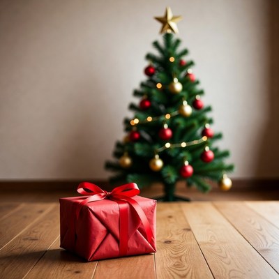 Christmas gift under the tree