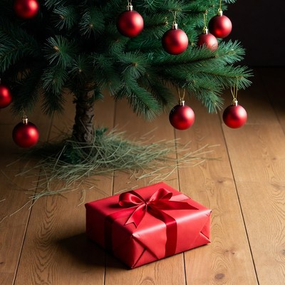 Christmas gift under the tree