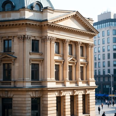 Historic building in urban setting