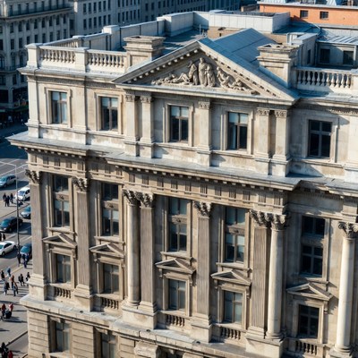 Building on city street