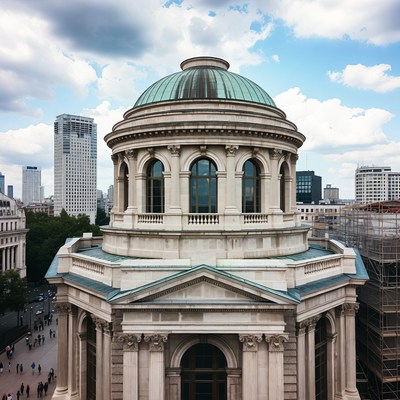 Historic dome view of city skyline