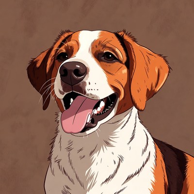 Happy dog with tongue out