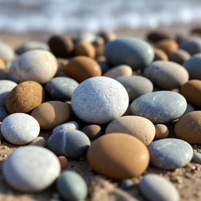 Colorful stones on a beach