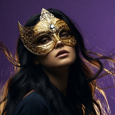 Mask and hair in studio light