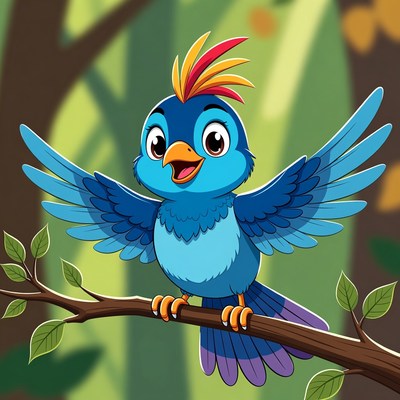 Colorful bird on a branch