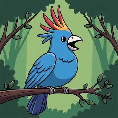 Colorful bird in forest setting