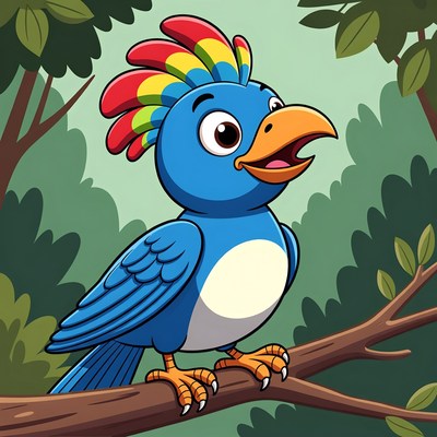 Colorful bird in the forest