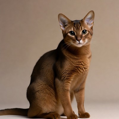 Cat sitting on plain background