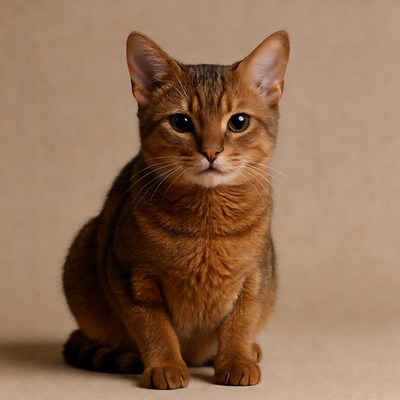 Cat sitting on a plain background