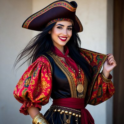 Costume celebration in colorful outfit