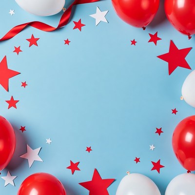 Balloons and stars for celebration