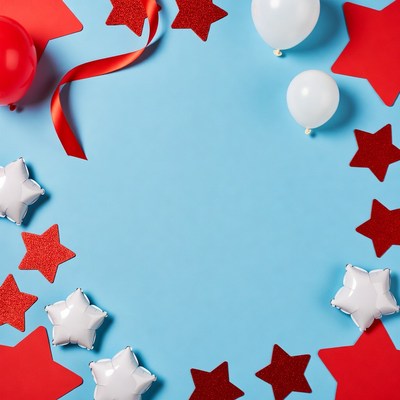 Red and white decorations for celebration