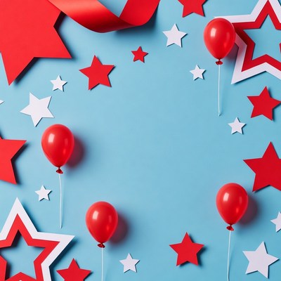 Red and white decorations for celebrations