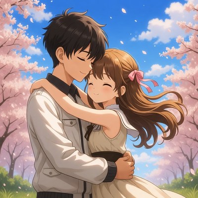 Young couple enjoying spring together