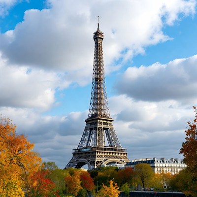 Eiffel tower in autumn season