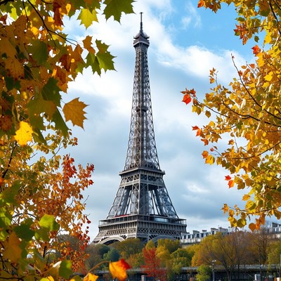 View of eiffel tower in autumn