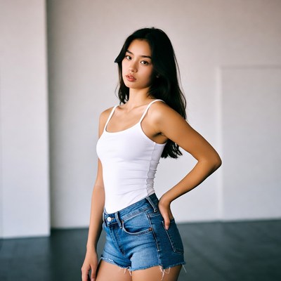 Woman posing in studio setting