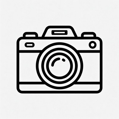 Camera on a plain background