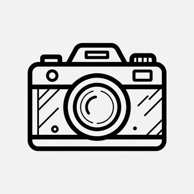 Camera with simple design in black and white
