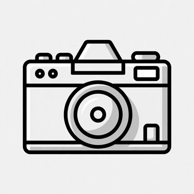 Simple camera drawing in black and white