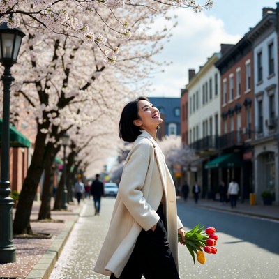 Enjoying spring in the city