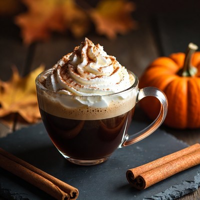 Coffee with whipped cream and spices