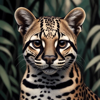 Jaguar in dense jungle setting