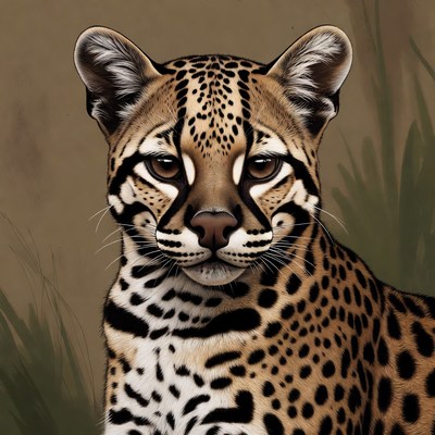 Captured jaguar portrait in nature