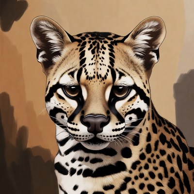 Close look at a leopard's face