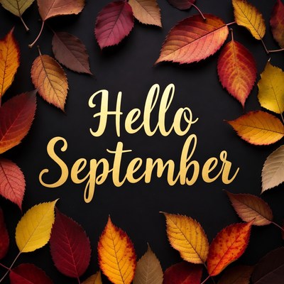 September leaves and greeting