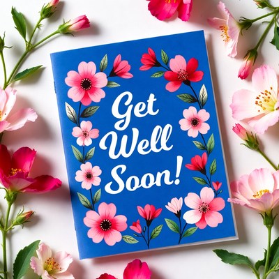 Greeting card with flowers and message