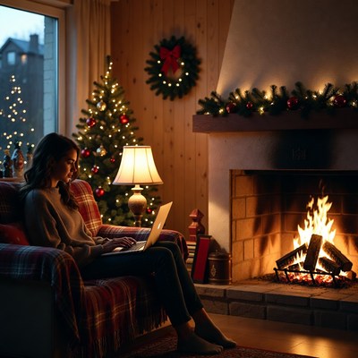 Cozy evening by the fire