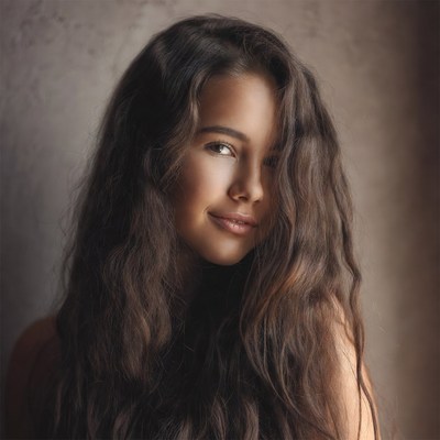 Portrait of a girl with long hair