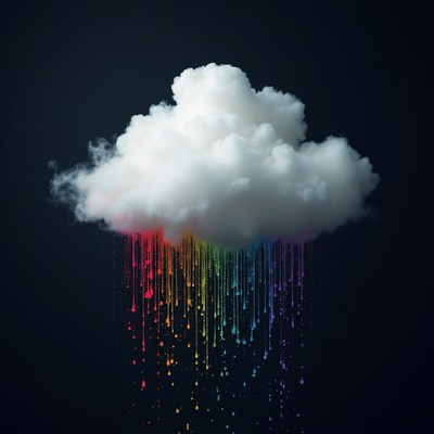 Colorful cloud with rain drops