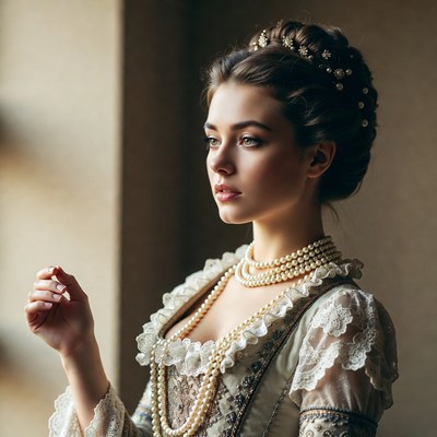 Woman in historical costume portrait