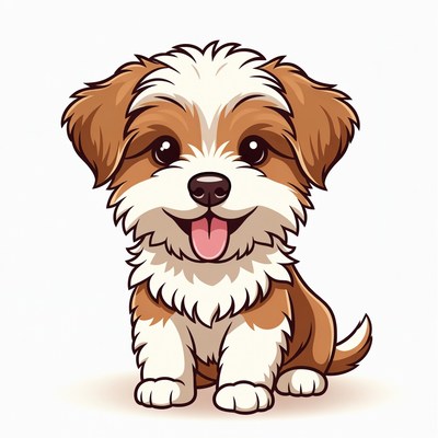 Cute dog sitting and smiling