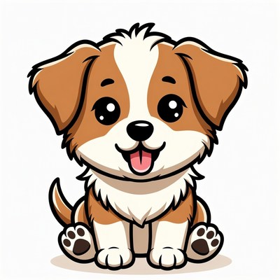 Cute dog sitting with a happy face