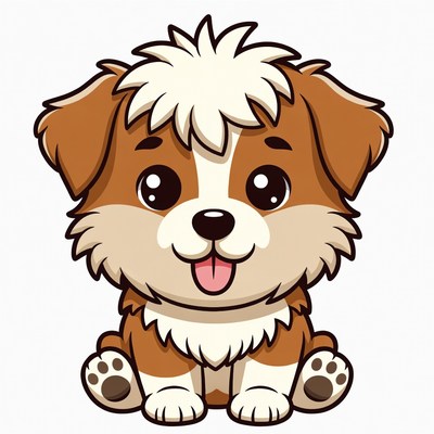 Cute dog sitting and smiling