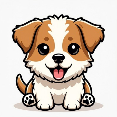 Cute puppy with happy expression