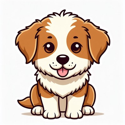 Cute dog sitting happily at home