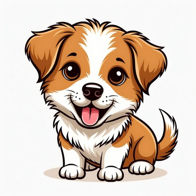 Cute puppy sitting with a smile